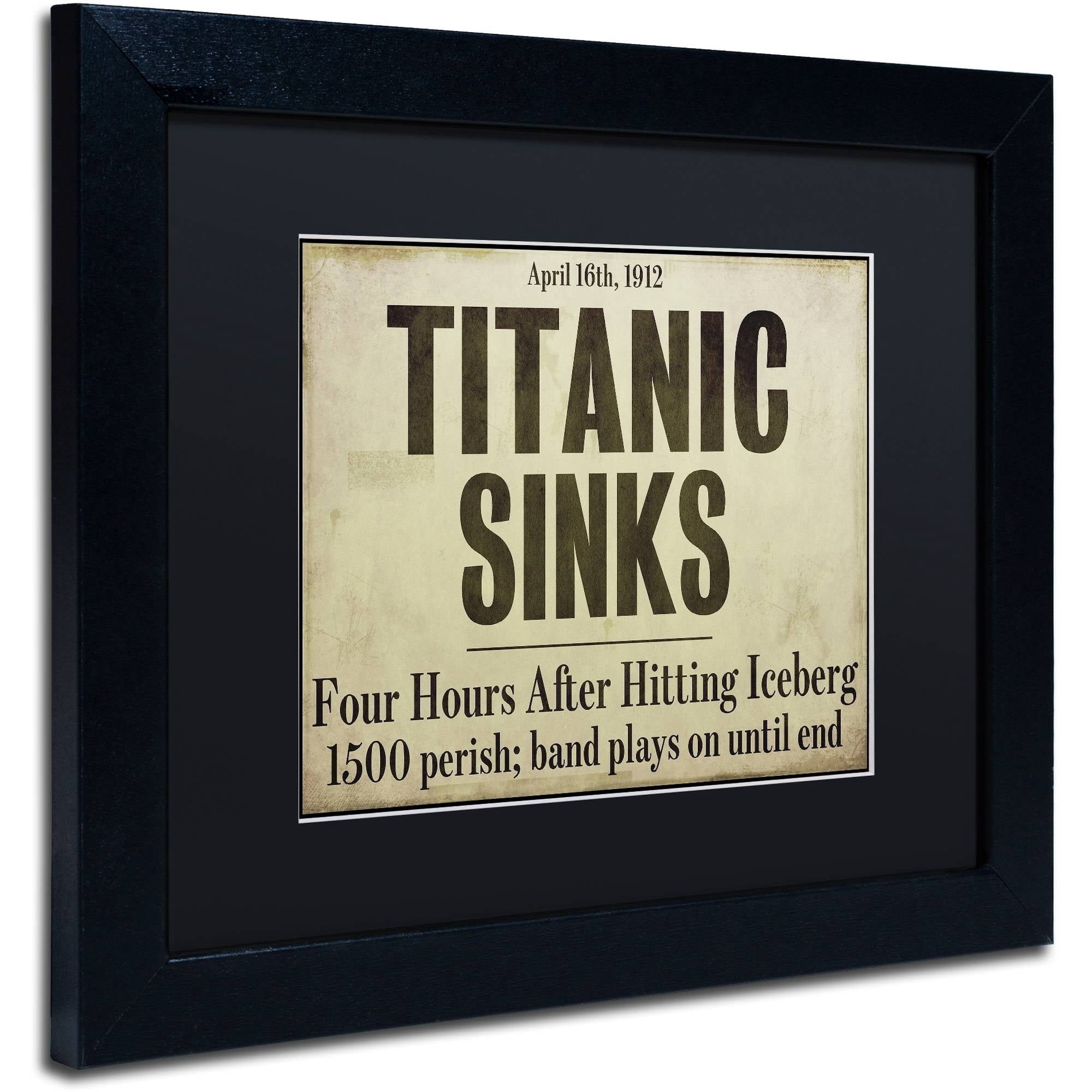 Trademark Fine Art "Titanic" Canvas Art by Color Bakery Black Matte, Black Frame