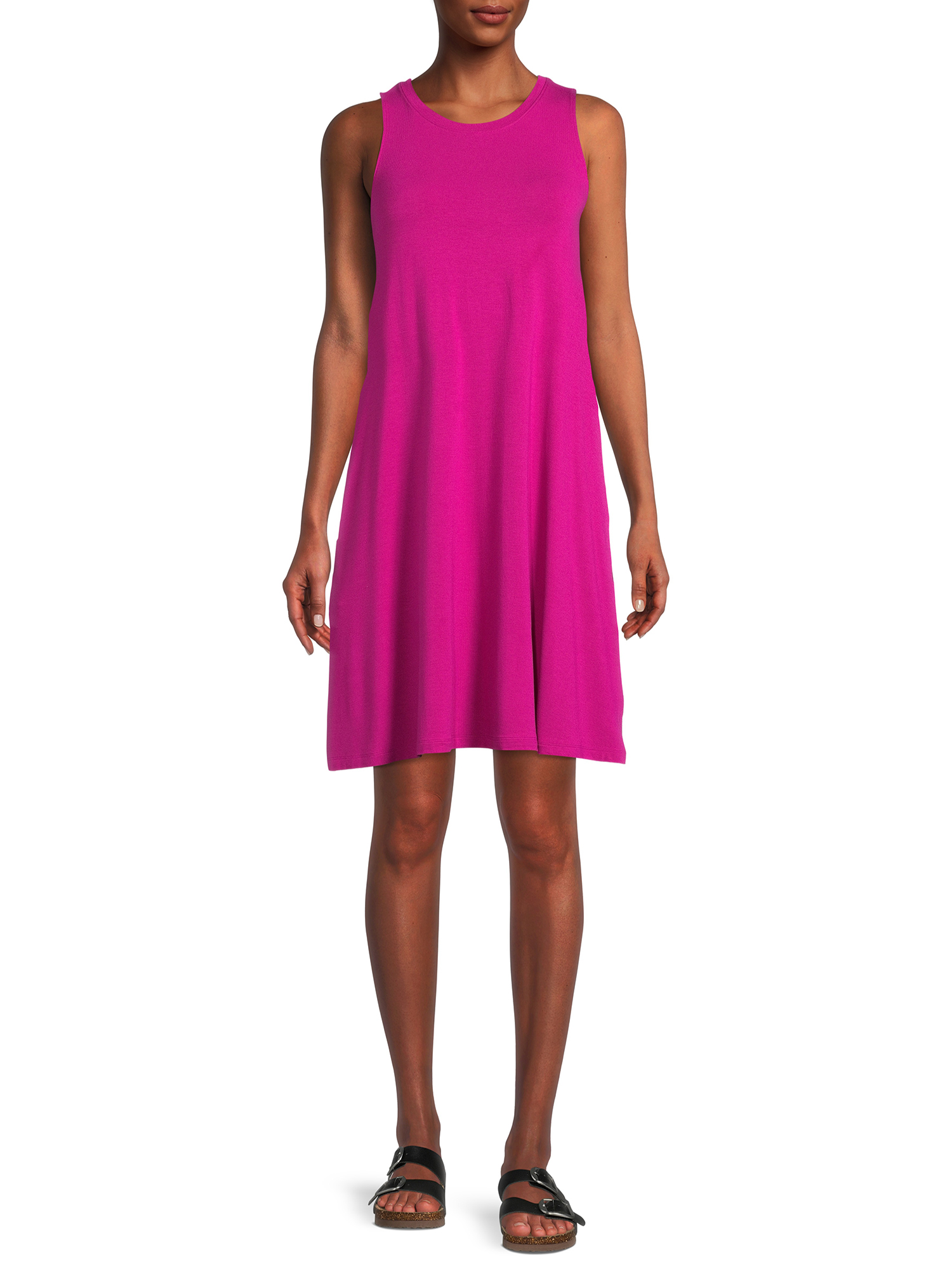 Time and Tru Women's Sleeveless Knit Swing Dress, Sizes XS-XXXL