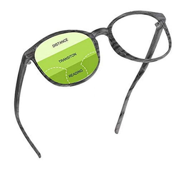 YEIN Presbyopic Progressive Multifocal Reading Glasses, Spring Hinge Blue Light Blocking Glasses, with Clear Lenses for Women and Men (+0.50/+2.75 magnification)