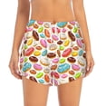 thumbnail image 2 of Gukieu Color Donut Print Women's Sports Shorts with Drawstring Elastic Waistband for Running, Yoga, Fitness-Medium, 2 of 7