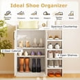 thumbnail image 6 of Costway Shoe Cabinet with 2 Doors, Shoe Storage Organizer with 2 Adjustable Inner Shelves, 6 of 10