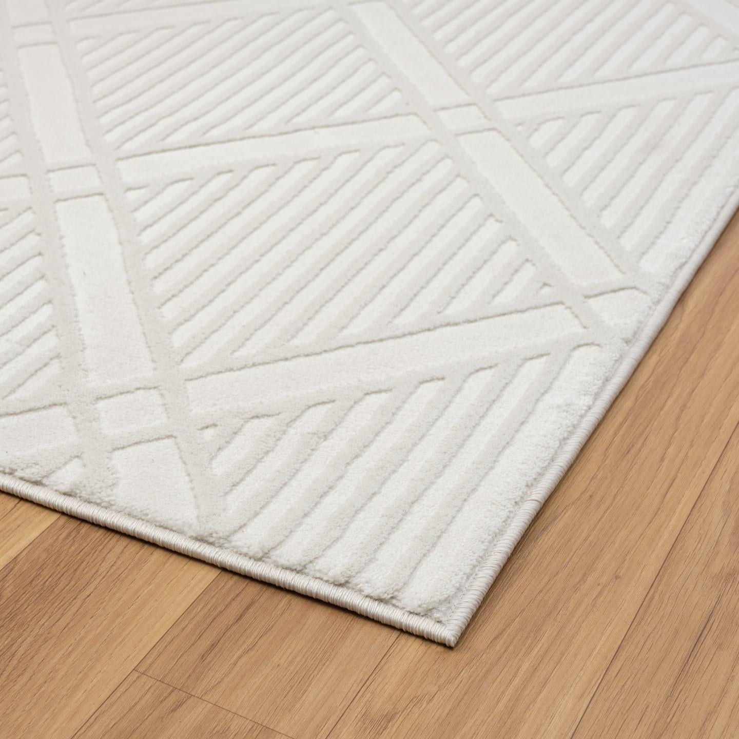 Luxe Weavers Geometric Diamond Shaped Cream 8x10 Area Rug for Living Rooms