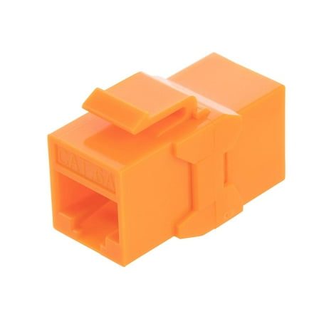 NavePoint CAT6A UTP Inline Keystone Coupler, 15 pack, Orange