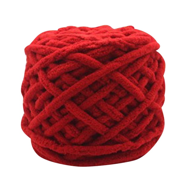 Hilo grueso y voluminoso para tejer a mano, hilo de ganchillo DIY para ropa, gorros, bufandas y mantas (rojo)