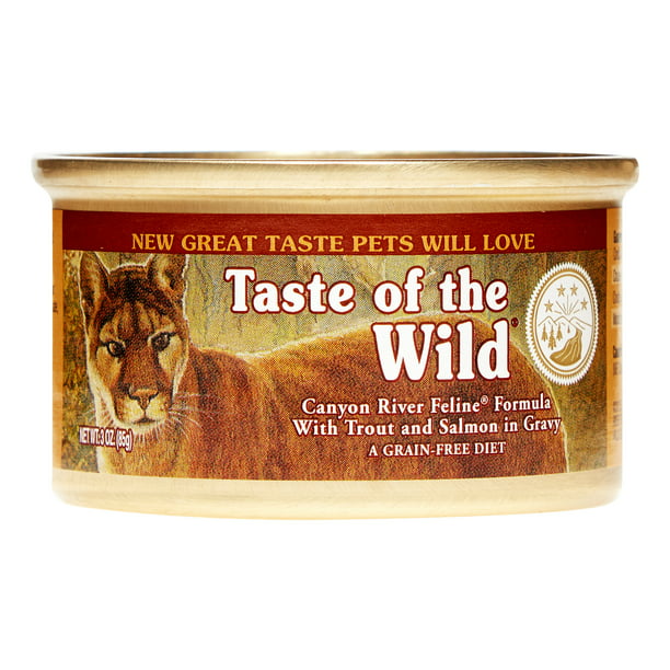(24 Pack) Taste of the Wild Grain-Free Trout & Salmon Canyon River Wet Cat Food, 3 oz. Cans ...