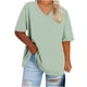 thumbnail image 2 of Auralook Womens V Neck Solid Plus Size T Shirts Oversized Loose Fit Short Sleeve Tops Casual Summer Vacation 2026, 2 of 4