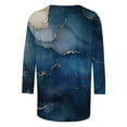 thumbnail image 5 of ZQGJB Plus Size Womens 3/4 Sleeve Tops Cute Tie Dye Marble Pattern Print Crew Neck Basic Tunic Blouse Loose Lightweight Casual Graphic T-Shirts Multicolor#15 XXL, 5 of 5