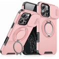 thumbnail image 1 of KOMI Phone 16 Pro Max case, Mag Compatible, 360°Rotating Stand, Camera Protector, Anti-Yellow, Anti-Fingerprint, Drop Protection, Shockproof, Full Protection, Silicone Case, Pink, LK-16PM, 1 of 5
