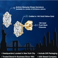 thumbnail image 2 of Gem Stone King 14K Yellow Gold Lab Grown Diamond Doble Notch Stud Earrings for Women Men | 0.88 Cttw | Gemstone April Birthstone | Marquise 8X4MM | E-F Color | VVS-VS Clarity, 2 of 6