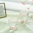 thumbnail image 6 of Double Glass Flower Tea Cup, Handcrafted, Elegant & Gift-Worthy, Flower Double Wall Glass Coffee Mugs, Clear Insulated Coffee Mugs, 6 of 9