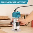 thumbnail image 5 of Gewna 30000 RPM Variable Speed Electric Hand Woodworking Trimmer 1/4" Collets Palm Router Kit with 15 Pcs Bits,10V 800W Blue, 5 of 10