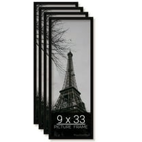 9x33 Black Picture Frame for Puzzles Posters Photos or Artwork, Set of 4