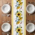 thumbnail image 6 of Sunflower Table Runner - 36 Inch Long, Kitchen Dining Table Runner Dresser Scarves, Yellow Flowers Yellow Plaid Farmhouse Farmhouse Decor for Coffee Tables Wedding Party Banquet, 6 of 8