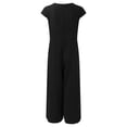 thumbnail image 5 of HBFAGFB Combinaison Femme Col Rond Manches Courtes Zippées Ample et Légère Noir Taille m, 5 of 5