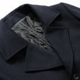 thumbnail image 6 of YYDGH Men's Full Length Winter Trench Coat Double Breasted Wool Blend Long Windbreaker Notch Lapel Peacoat Overcoat Business Coat(Navy,XL), 6 of 9