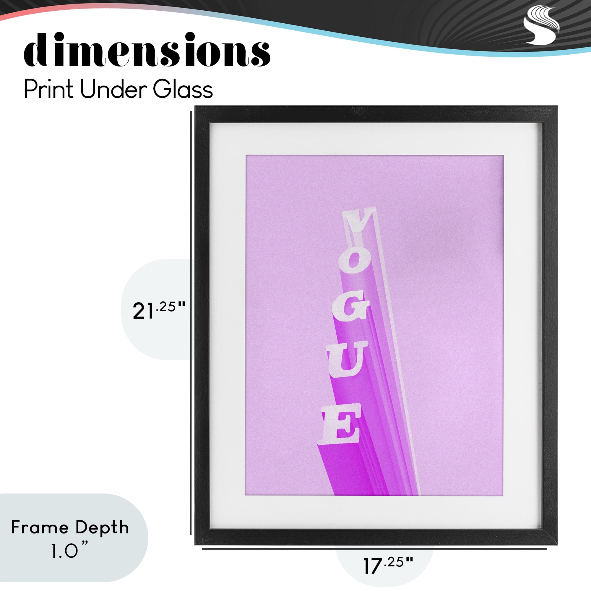 Stupell Industries Pink Vertical Glam Lettering Black Framed Print Under Glass, design by Ziwei Li
