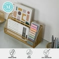 thumbnail image 4 of Martha Stewart Ryder Gold Mesh Metal 6 Piece Set Desktop Organizers and Accessories, Holds Files, Magazines, Letters, Pens, Sticky Notes and Business Cards, 4 of 8