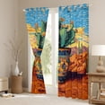 thumbnail image 3 of Homewish Desert Plant Cactus Black Out Curtains,Tropical Botanical Curtains Pack of 2 (42x63 Each),Orange Green Bedroom Curtains For Girls Kids,Breathable Home Decor, 3 of 6