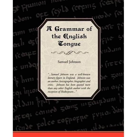 A Grammar of the English Tongue (Paperback)