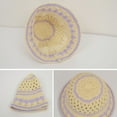 thumbnail image 6 of Crochet Knit Bucket Hat with Openwork Floral Pattern and Rolled Brim for Lightweight Summer Style - Purple, 6 of 6