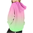 thumbnail image 5 of SGFCWSX Oversized Sweatshirt for Girls Fleece with Pockets Hoodie Kids Gradient Baggy Pullover Top Green Size 9 Years, 5 of 5