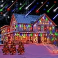thumbnail image 5 of Morttic Meteor Shower Lights Falling Rain Lights, Christmas Lights Outdoor 12 inch 8 Tube Snow Falling Icicle Cascading Lights for Xmas Tree Decor Wedding Party,  Multi Colored, 5 of 8