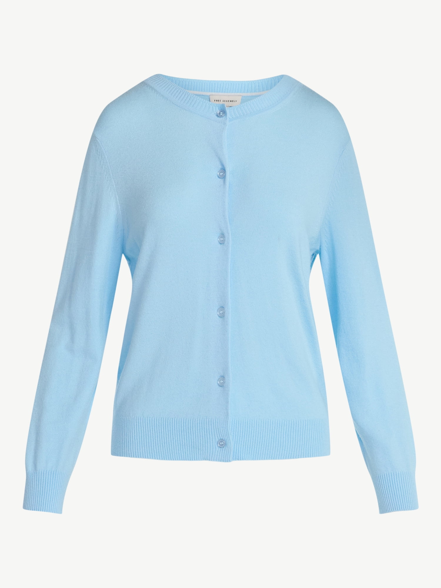 Free Assembly Women's Solid, Stripe, & Print Classic Cozy Yarn Cardigan Sweater, Lightweight, Sizes XS-4X