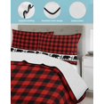 thumbnail image 4 of Red Black Plaid Twin Size Down Alternative Comforter, Lightweight Comforter Quilt Bedding Set with Pillow Shams Country Vintage Bear Buffalo Gingham All Seasons Bed Comforter Duvet Insert 68"x86", 4 of 7