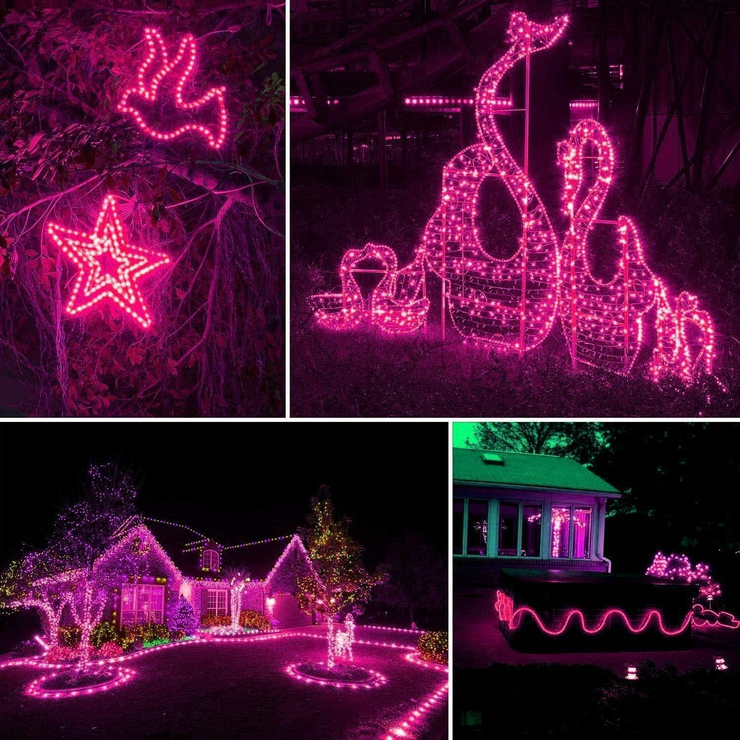 Solar Rope Lights, 1000 LEDs 334ft Waterproof Outdoor String Lights with 8 Modes, Fence, Path, Tree, Wedding & Party Decoration