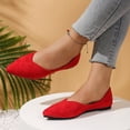 thumbnail image 2 of Womens Ballet Flat Shoes Pointed Toe Slip on Casual Dressy Shoes Solid Color Suede Comfy Arch Support Orthopedic Walking Shoes Red Size 6.5, 2 of 6