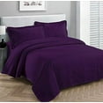 thumbnail image 2 of Fancy Collection Luxury Bedspread Coverlet Embossed Bed Cover Solid Purple New Over Size 100""x 106"" Full/Queen, 2 of 2