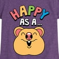 thumbnail image 3 of Instant Message - Happy As A Quokka - Toddler & Youth Girls Short Sleeve Graphic T-Shirt, 3 of 6