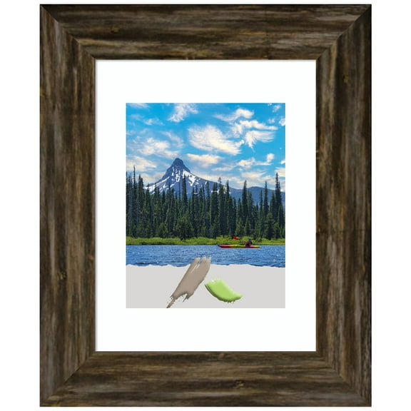 Fencepost Brown Narrow Wood Picture Frame, Photo Frame, Art Frame