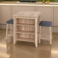 thumbnail image 4 of Dawny 3pc Counter Height Table Set with Stools- Shelves- Brown Oak Wood, 4 of 6