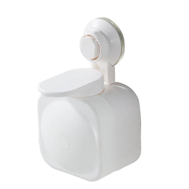 Accessoire de Bain Moderne, Distributeur de Savon Mural avec Installation Sans Perçage, Ventouse Réutilisable Assure une Adhérence Sécurisée pour Bouteille de Liquide dans la Salle de Bain (Blanc)