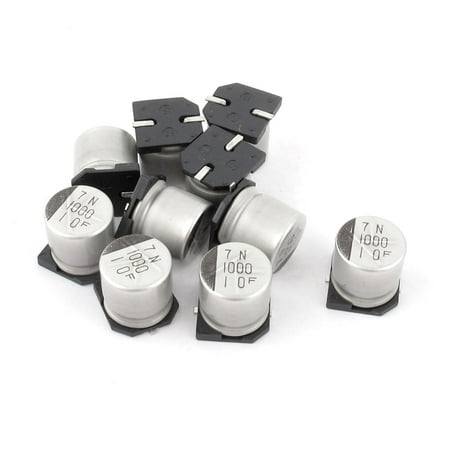 Unique Bargains 10pcs 1000uF 10V SMD Aluminum Electrolytic Capacitors 10mm x 10mm