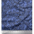 thumbnail image 1 of Soimoi Blue Heavy Satin Fabric Leopard & Wild Animal Skin Decor Fabric Printed BTY 54 Inch Wide, 1 of 3