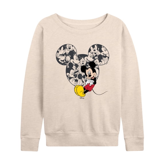 Disney - Mickey Ear Pattern - Women's French Terry Long Sleeve Pullover