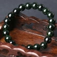 thumbnail image 4 of K-KED 100% Natural Green Sand Stone Loose Round Beads Stretchy Bracelet Bangle Cuff-8 mm, 4 of 7