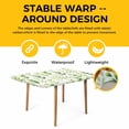 thumbnail image 4 of Green Leaves Table Cloths for 3 Foot Rectangle Tables, Summer Botanical Farmhouse Leaf Watercolor Patio Waterproof Elastic Fitted Tablecloths, Washable Rectangular Table Cover for Camping, 4 of 8