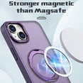 thumbnail image 2 of For iPhone 14 Case Magnetic, Compatible with Magsafe Matte Back Cover Rotating Kickstand Bumper Rugged Phone Case Cover for Apple iPhone 14, Purple, 2 of 6