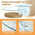 thumbnail image 3 of Noble House 47" Contemporary Double-Layer Coffee Table, Marble & Tempered Glass Table Top, Wood Grain Base, White, 3 of 9