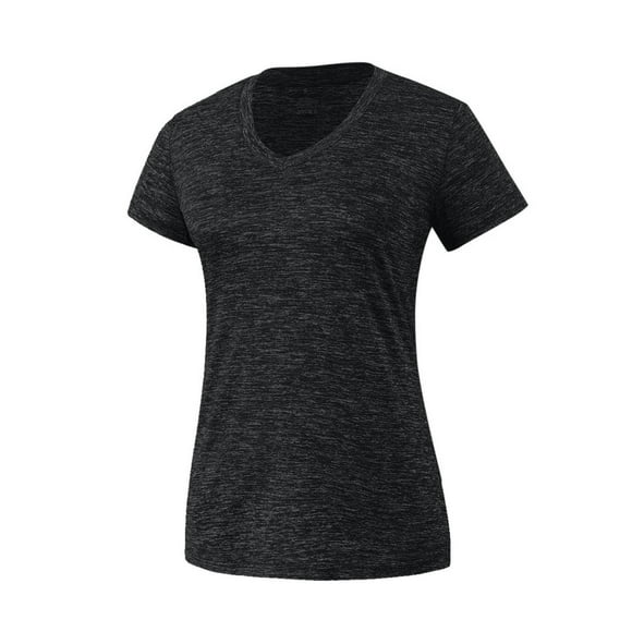 CEHVOM Women's V Neck Summer Short Sleeve Solid T-shirt Tops Run Fitness Sportswear