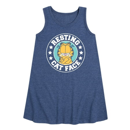 

Garfield - Resting Cat Face - Toddler and Youth Girls A-line Dress