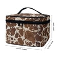 thumbnail image 6 of HELLHERO Portable Makeup Cosmetic Bag Organizer Travel Cosmetic Bag Brush Holders Portable and Durable With Zipper & Handle Brown Cow Print Pattern, 6 of 6
