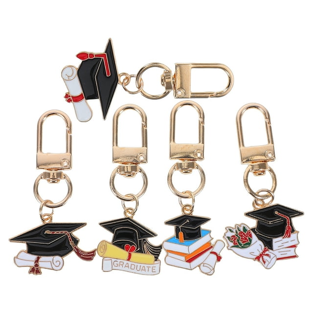 5 llaveros de la clase 2025, llaveros de graduación, llaveros de birrete para fiesta de graduación, recuerdos y accesorios para mochilas escolares.