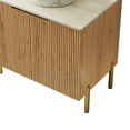 thumbnail image 3 of Modern Bathroom Vanity TURIO 30" Freestanding Cabinet without Basin, with Carrara White Counter Top and 2 Doors, Woodgrain,Wooden Bathroom Vanity, 3 of 5