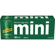 Schweppes Ginger Ale Soda, 7.5 fl oz Mini Cans, 10 pack