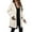 White, variant on Women's Lightweight Color-Block Mid-Length Coat, Button-Down Jacket with Pockets, Casual Outerwear for Women, Comfortable Light Jacket for Spring and Fall, Modern Two-Tone Design Coat Black L