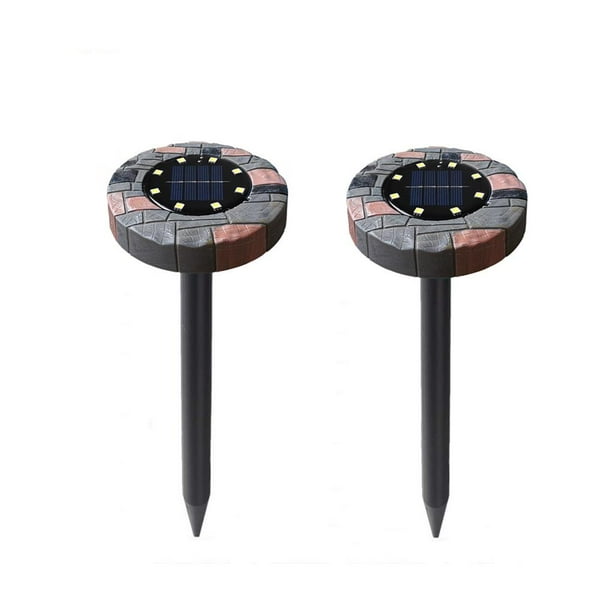 Scienceny 2 uds repelente Solar de ratones simulación de forma de roca Solar Mouse expulsor serpiente removedor 8 LED luz de tierra para patio granja Jardín y Patio No.1 Scienceny TO005284-01